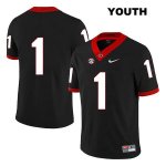 Youth Georgia Bulldogs NCAA #1 George Pickens Nike Stitched Black Legend Authentic No Name College Football Jersey UZB6354UT